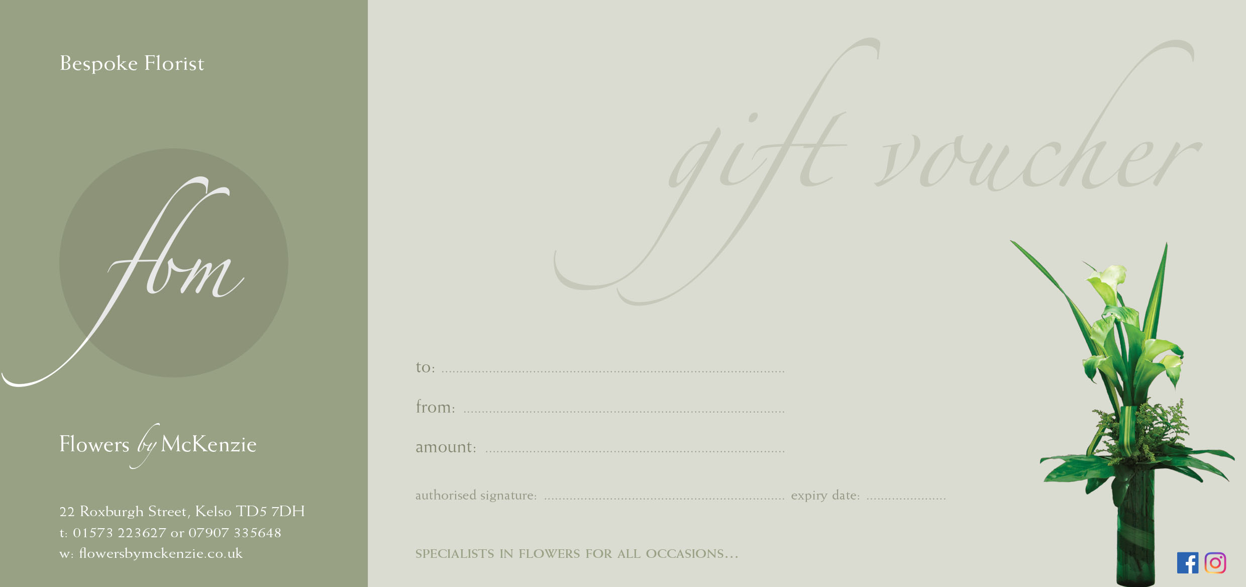 Gift Vouchers Flowers by McKenzie